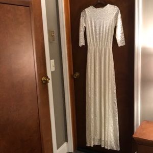 White Lace Dress. Perfect for modest wedding or guest for a special occasion.